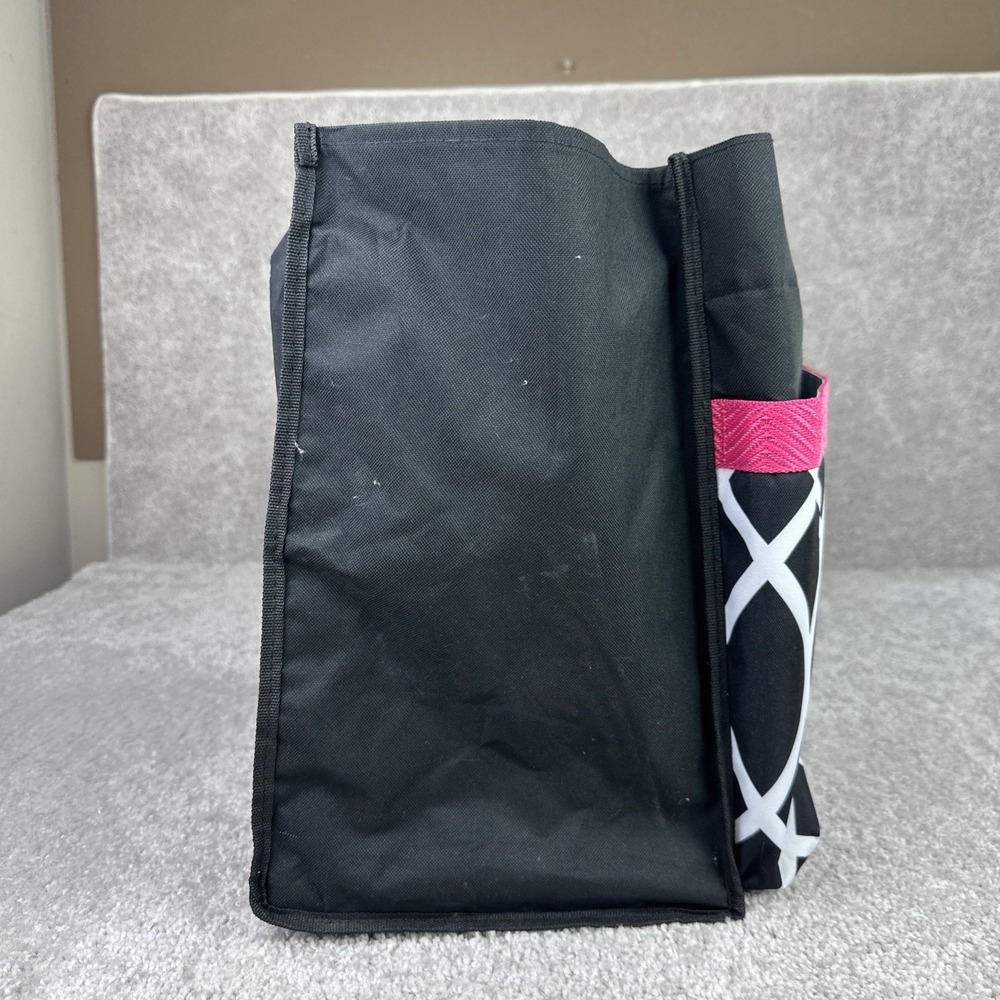 Pampered Chef XL Heavy Duty Consultant Divided Pink White & Black Tote Bag - Picture 4 of 6